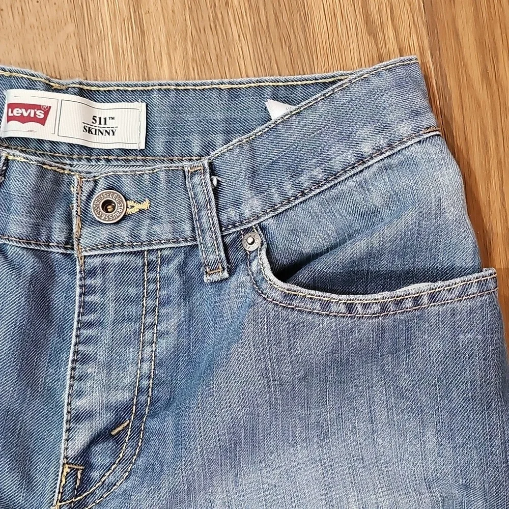 Levi's Light Blue Straight Jeans Sz 18 Sz 29 Vintage Soft - Picture 4 of 8